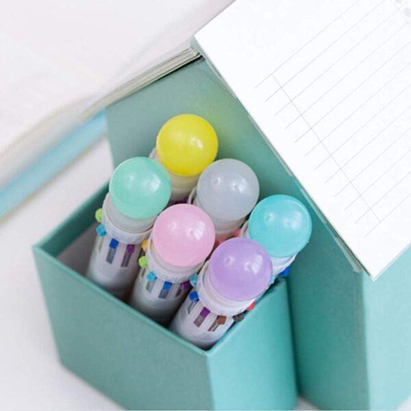 Cute Retractable 10 In1 Ballpoint Pen Multi Color Comfortable Writing Stationery for Boys Girls Kindergarten Kids Children Retractable Rollerball Pen Black- Brit Commerce - Image 6