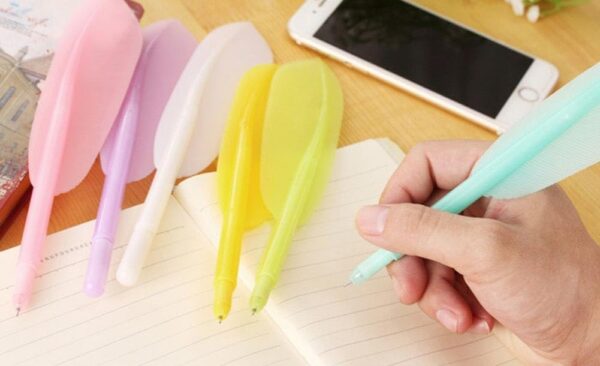 SHOBDW Pen, 4PCS New Cute Wing Feather Ballpoint Pen Ink Creative Stationery - Image 5