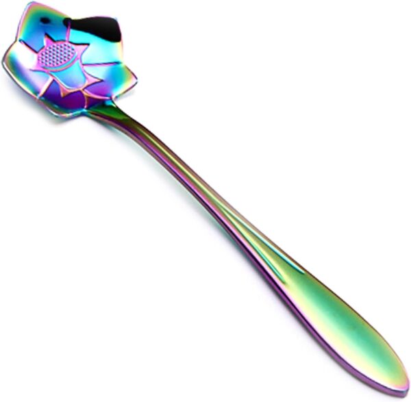 Home Kitchen Stirring Spoon Practical Delicate Stainless Steel Long Handle Coffee Mixing Flower Scoop Home Teaspoon Kitchen Spoon- Brit Commerce - Image 7