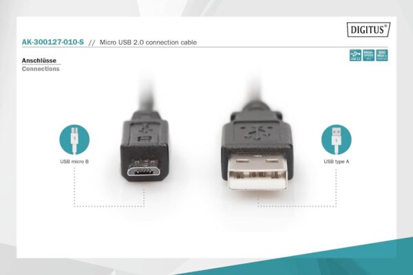 DIGITUS USB connection cable type A to Micro B- Brit Commerce - Image 3