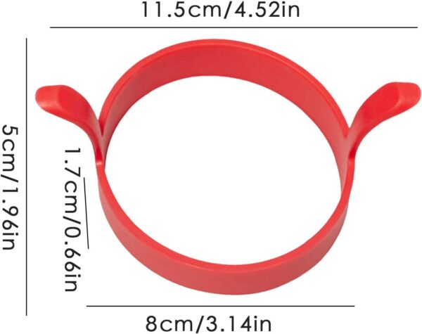 Round Egg Cooker Ring,Round Silicone Omelette Mold - Kitchen Gadgets Food Grade Cooking Ring, Double Ears Silicone Egg Pancake Mold for Egg Frying- Brit Commerce - Image 5