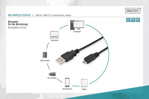 DIGITUS USB connection cable type A to Micro B- Brit Commerce - Image 4