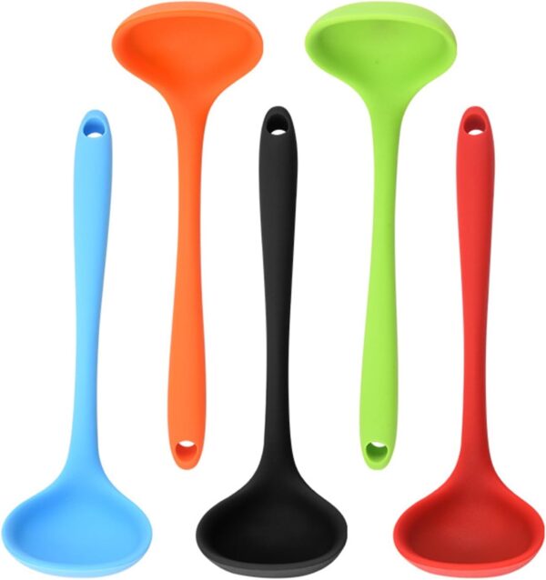 Spoon Soup Spoon Comfortable Grip Long Handle Hanging Hole Food Grade Non-silicone Spoon Portable Mixing Ladle Kitchen Gadget Long Ladle- Brit Commerce - Image 6