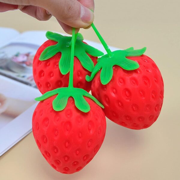 squeeze fruit ball fill squeeze pressure gel ball decompression toy simulation ventilation fruit toy squeeze watermelon strawberry ball fidget toy decompression fruit- Brit Commerce - Image 8