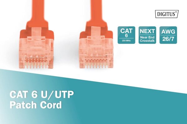 DIGITUS CAT 6 U-UTP patch cable, 1 m, network LAN DSL Ethernet cable - Image 4