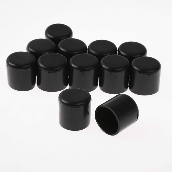 TTAO 12Pcs Round Non-slip Furniture Foot Caps Rubber Table Chair Leg End Covers Anti-scratch Chair Feet Tips for Home Office Patio Black 19mm- Brit Commerce - Image 6