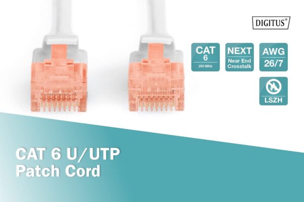 DIGITUS CAT 6 U-UTP patch cable, 0.25 m, network LAN DSL Ethernet cable, LSZH, copper, AWG 26/7, gray- Brit Commerce - Image 4