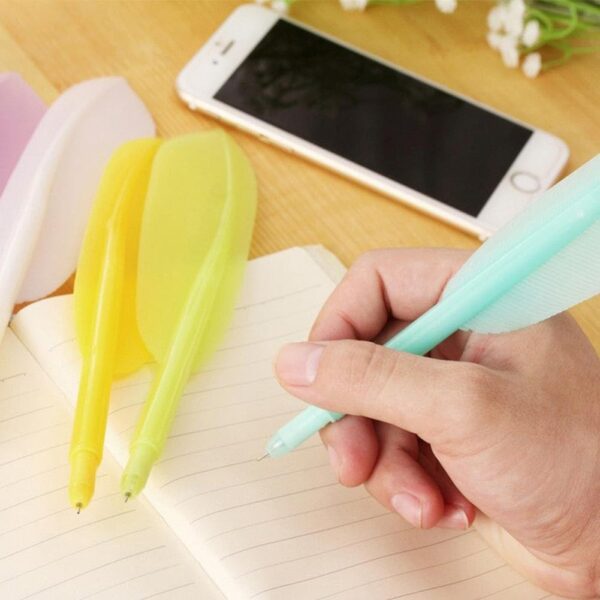 SHOBDW Pen, 4PCS New Cute Wing Feather Ballpoint Pen Ink Creative Stationery - Image 3