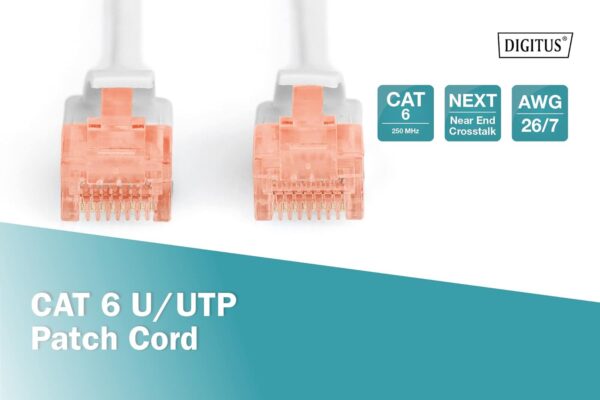 DIGITUS CAT 6, U-UTP patch cord, PVC AWG 26/7, length 2 m, color gray- Brit Commerce - Image 4