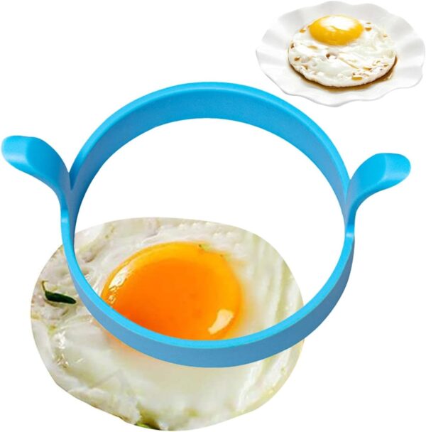 Uozonit Silicone Egg Mold - Reusable Egg Shaper - Kitchen Gadgets Food Grade Cooking Ring, Double Ears Silicone Egg Pancake Mold for Egg Frying- Brit Commerce - Image 7