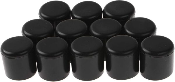 TTAO 12Pcs Round Non-slip Furniture Foot Caps Rubber Table Chair Leg End Covers Anti-scratch Chair Feet Tips for Home Office Patio Black 19mm- Brit Commerce - Image 4