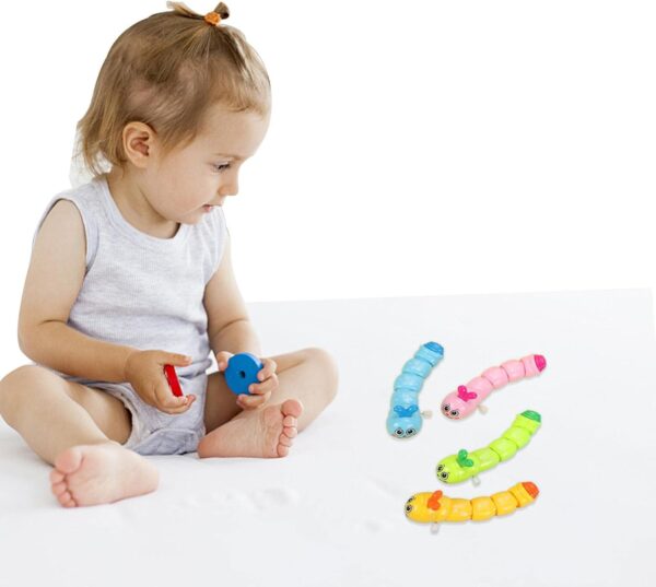 Clockwork Caterpillar Toys - 4PCS Clockwork Caterpillar Toys for Kids |  Cute Caterpillar Clockwork Toy, Kids Wind Up Toy No Battery Required, Kids Gift Christmas Festival Gift - Color Random- Brit Commerce - Image 7