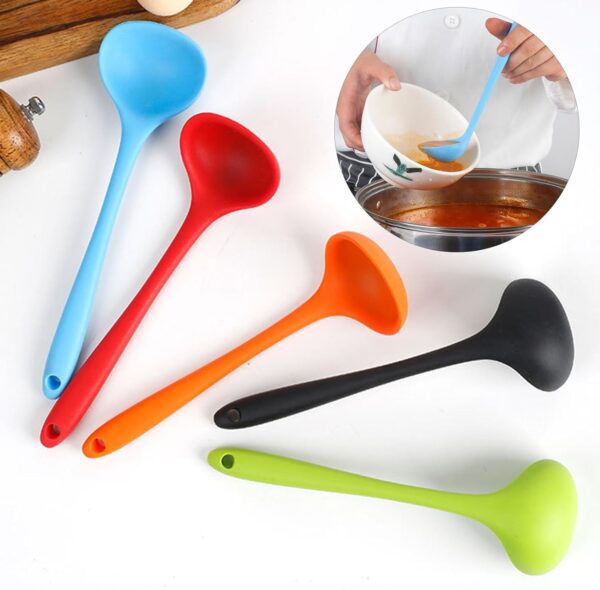 Spoon Soup Spoon Comfortable Grip Long Handle Hanging Hole Food Grade Non-silicone Spoon Portable Mixing Ladle Kitchen Gadget Long Ladle- Brit Commerce - Image 7