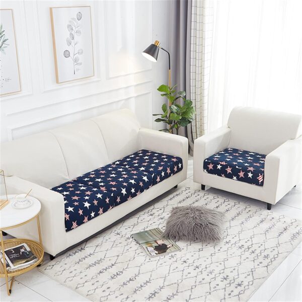 Surwin Sofa Cushion Cover Sofa Seat Cover Sofa Seat Cushion Slipper Cover Sofa Cover, High Stretchy Polyester Fabric Washable Furniture Protector (British Style, Backrest)- Brit Commerce - Image 2