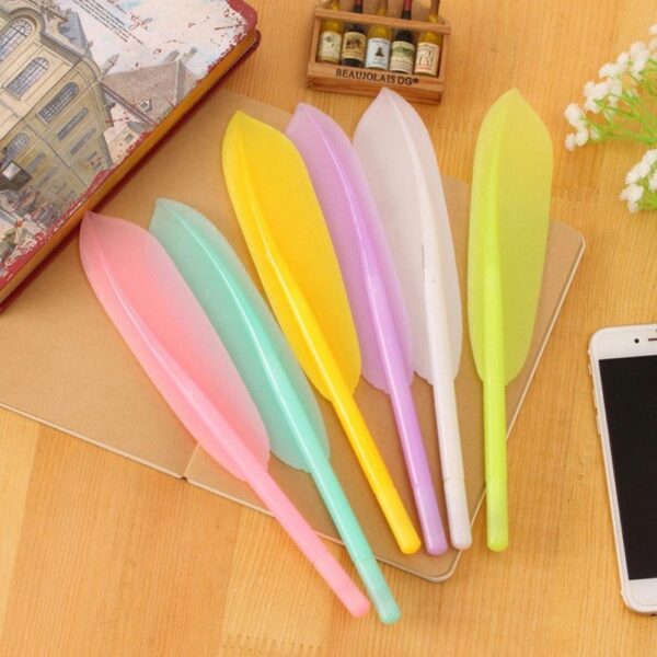 SHOBDW Pen, 4PCS New Cute Wing Feather Ballpoint Pen Ink Creative Stationery - Image 4