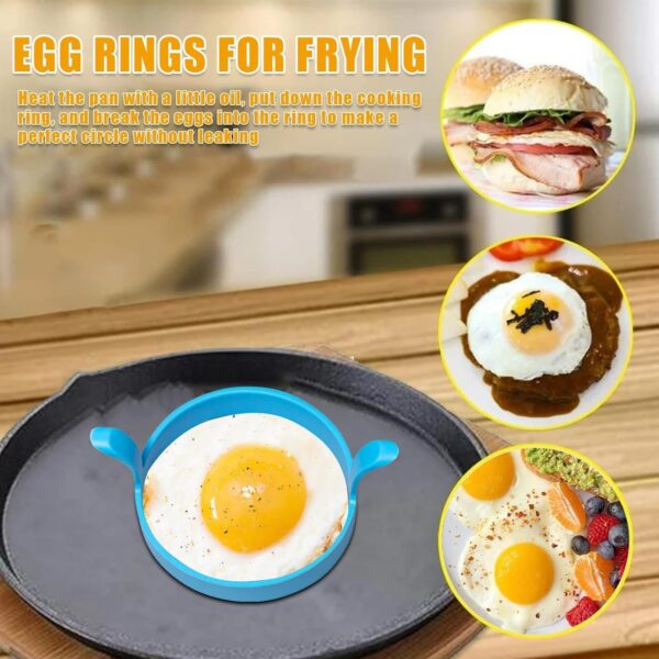 Uozonit Silicone Egg Mold - Reusable Egg Shaper - Kitchen Gadgets Food Grade Cooking Ring, Double Ears Silicone Egg Pancake Mold for Egg Frying- Brit Commerce - Image 3