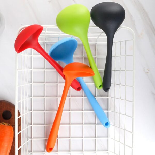 Spoon Soup Spoon Comfortable Grip Long Handle Hanging Hole Food Grade Non-silicone Spoon Portable Mixing Ladle Kitchen Gadget Long Ladle- Brit Commerce - Image 5