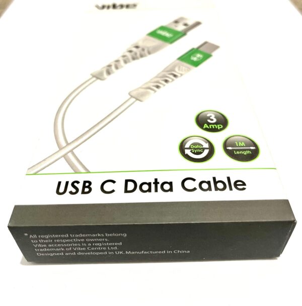 USB C Data Cable - For data sync and charging, compatible with Samsung, Sony, HTC, Nokia, Kindle and other micro USB devices 1Metre White- Brit Commerce - Image 4